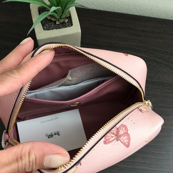 Coach Small Boxy Cosmetic Case w Butterfly Print - Picture 5 of 6